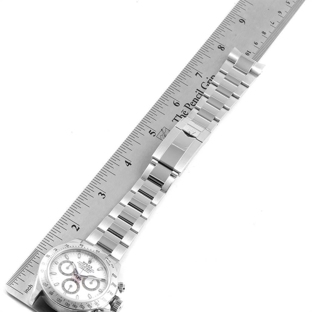 Rolex Cosmograph Daytona 40 White Dial Chrono Steel Men's Watch 116520 For Sale 5