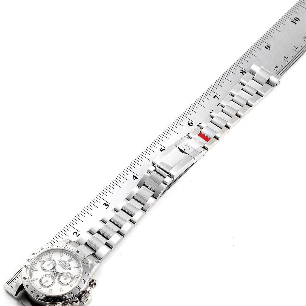 Rolex Cosmograph Daytona 40 White Dial Chrono Steel Men's Watch 116520 4