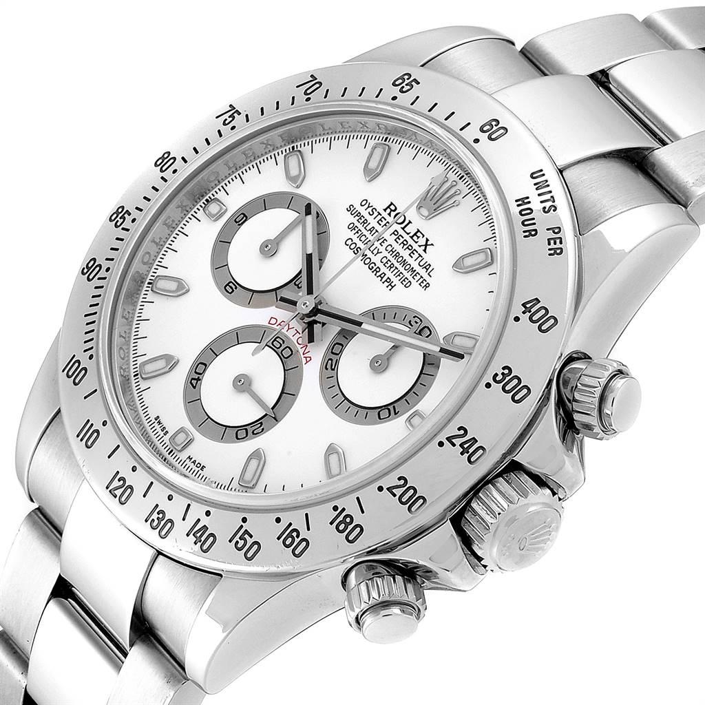 Rolex Cosmograph Daytona 40 White Dial Chrono Steel Men’s Watch 116520 For Sale 1