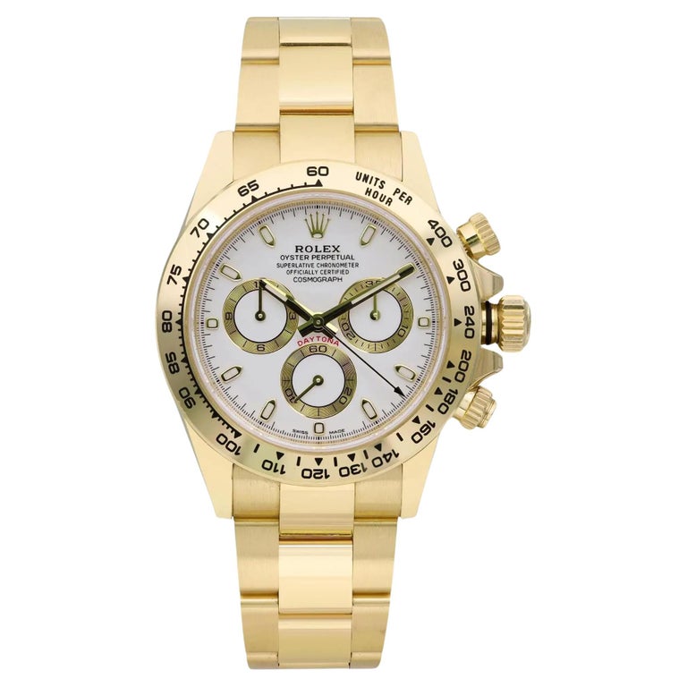 Reloj Rolex Cosmograph Daytona 40mm 18K Oro Stick Esfera Blanca