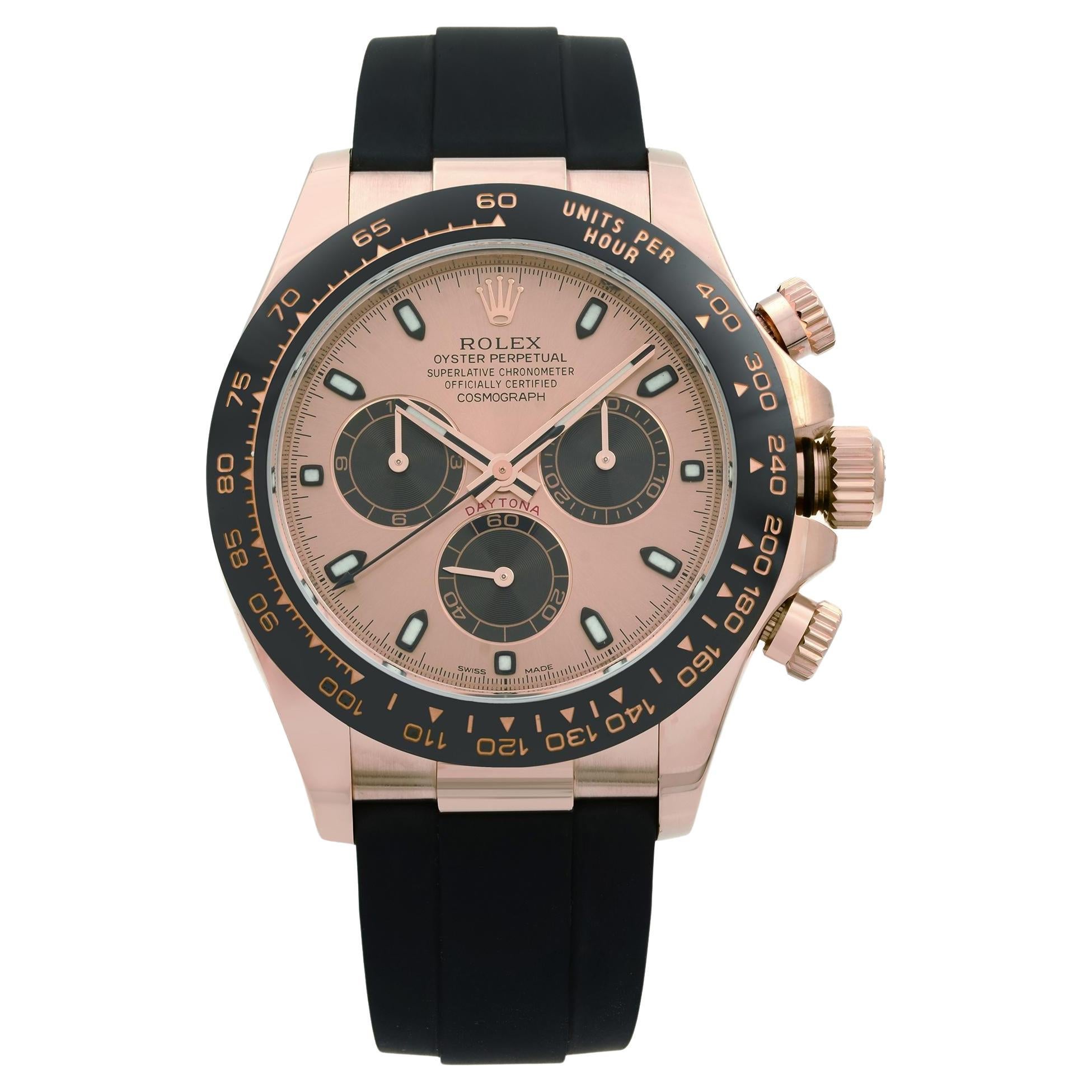 Rolex Cosmograph Daytona 18k Rose Gold Pink Dial Mens Watch 116515LN For Sale