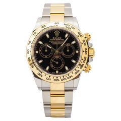 Rolex Cosmograph Daytona 40mm Black Dial Two-Tone Gold Steel Oyster Watch 116503
