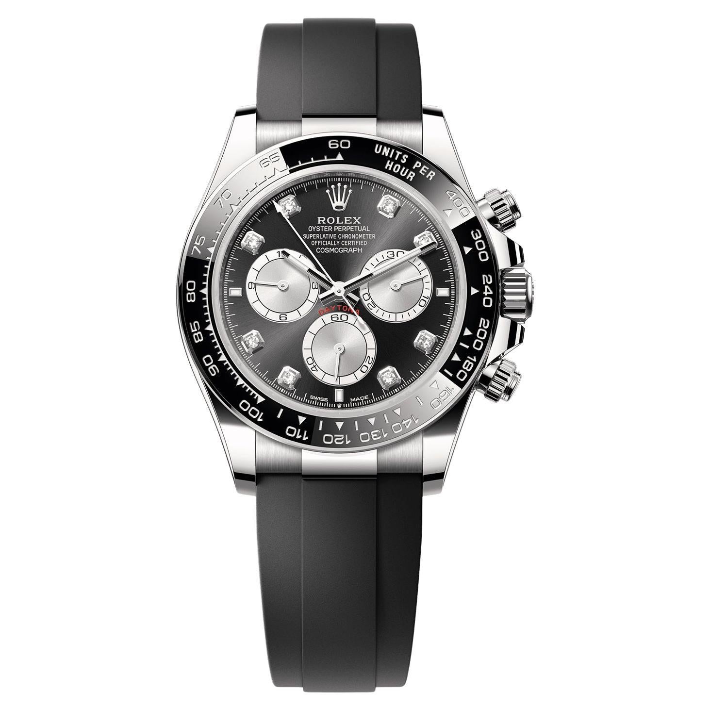 Rolex Cosmograph Daytona 40mm Quadrante Diamante Oro Bianco Orologio Oysterflex 126519 in vendita