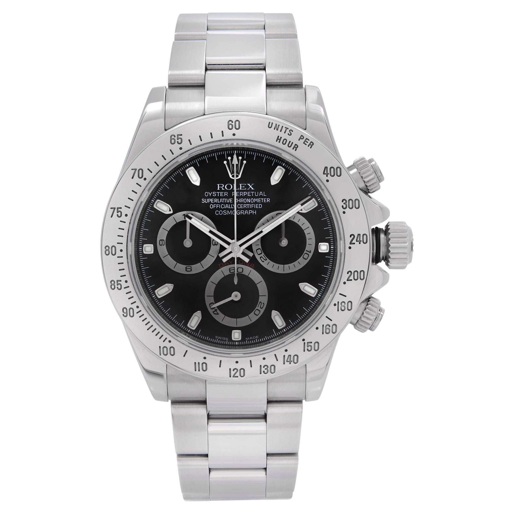 Rolex Cosmograph Daytona Acero Esfera Indice Negra Reloj Automático Caballero 116520