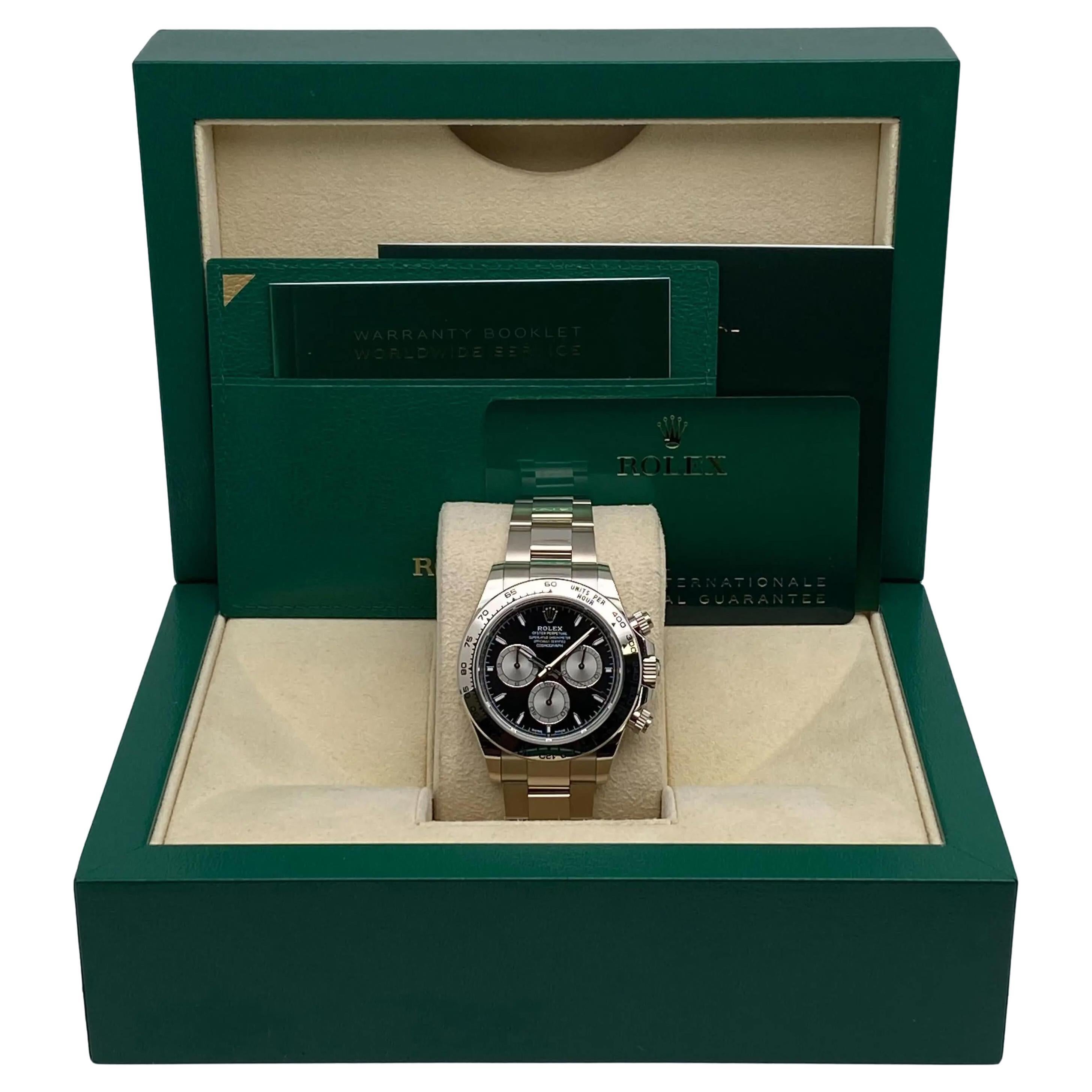 Rolex Cosmograph Daytona Baby LeMan 40 18K White Gold Black Dial Watch 126509