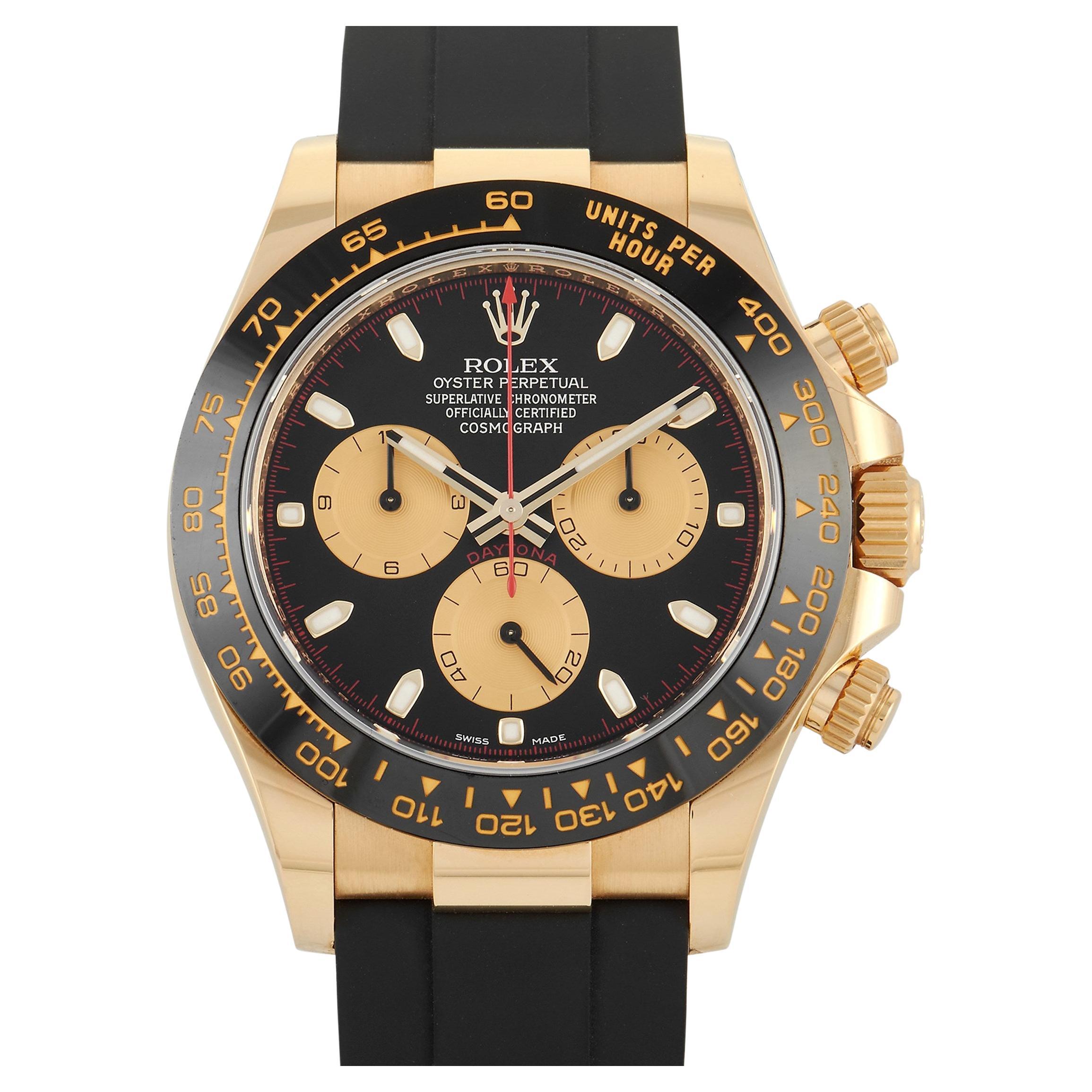 Rolex Cosmograph Daytona Black Dial Oysterflex Chronograph Watch 116518LN