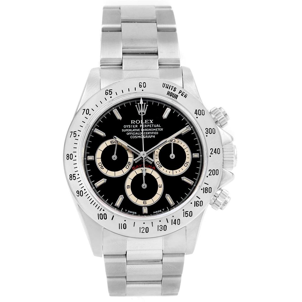 Rolex Cosmograph Daytona Black Dial Zenith Movement Watch 16520 4