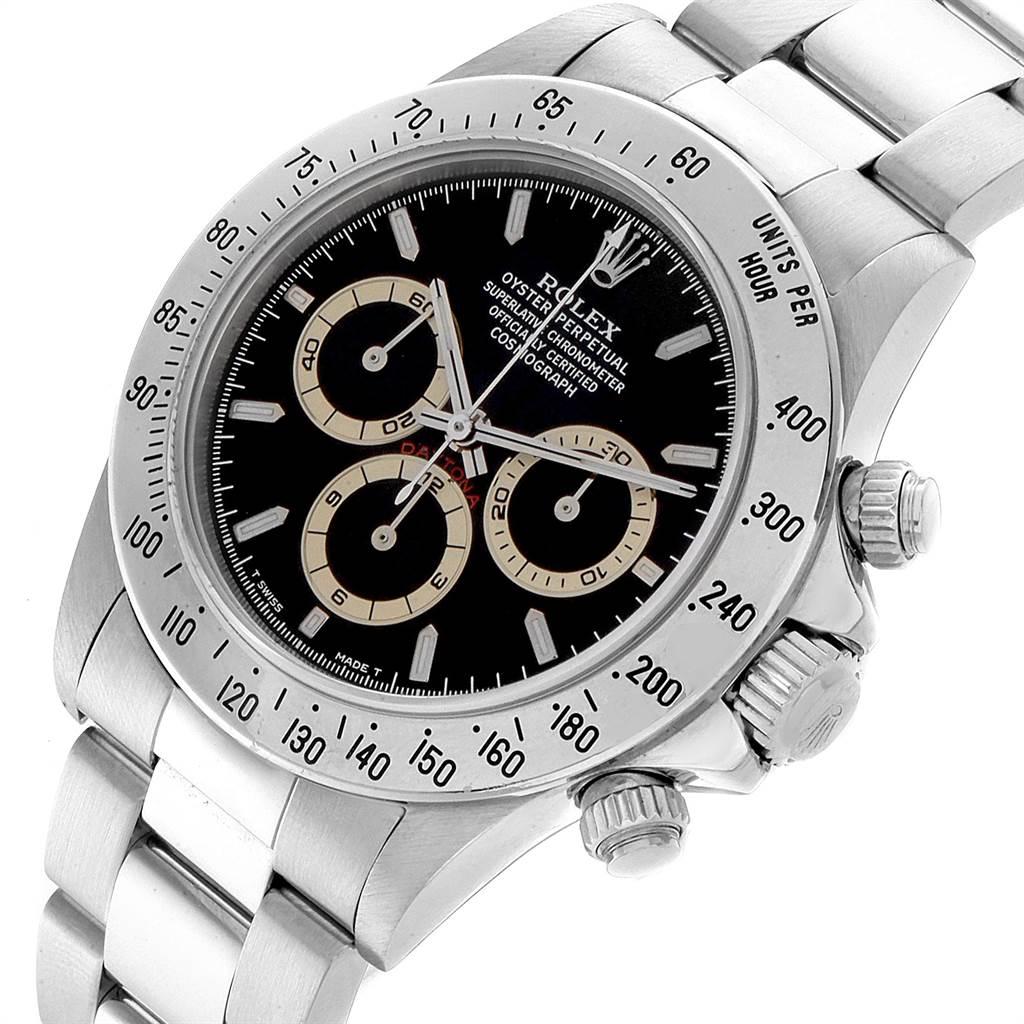 Rolex Cosmograph Daytona Black Dial Zenith Movement Watch 16520 In Excellent Condition In Atlanta, GA