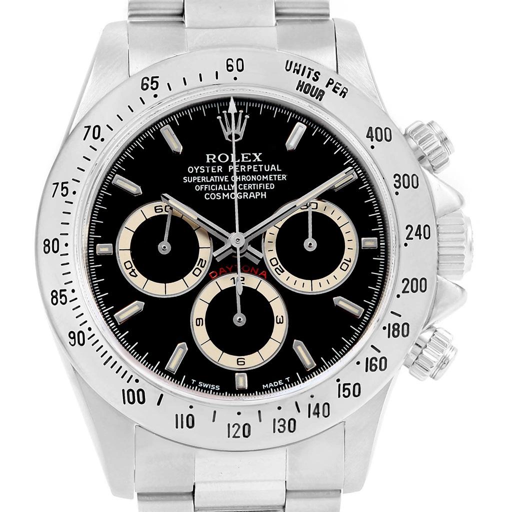 Rolex Cosmograph Daytona Black Dial Zenith Movement Watch 16520 2