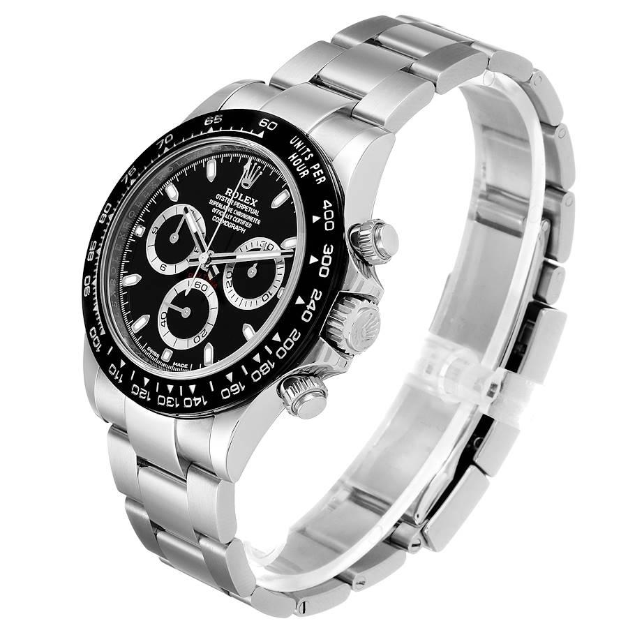 Rolex Cosmograph Daytona Ceramic Bezel Black Dial Watch 116500 Box Card In Excellent Condition For Sale In Atlanta, GA