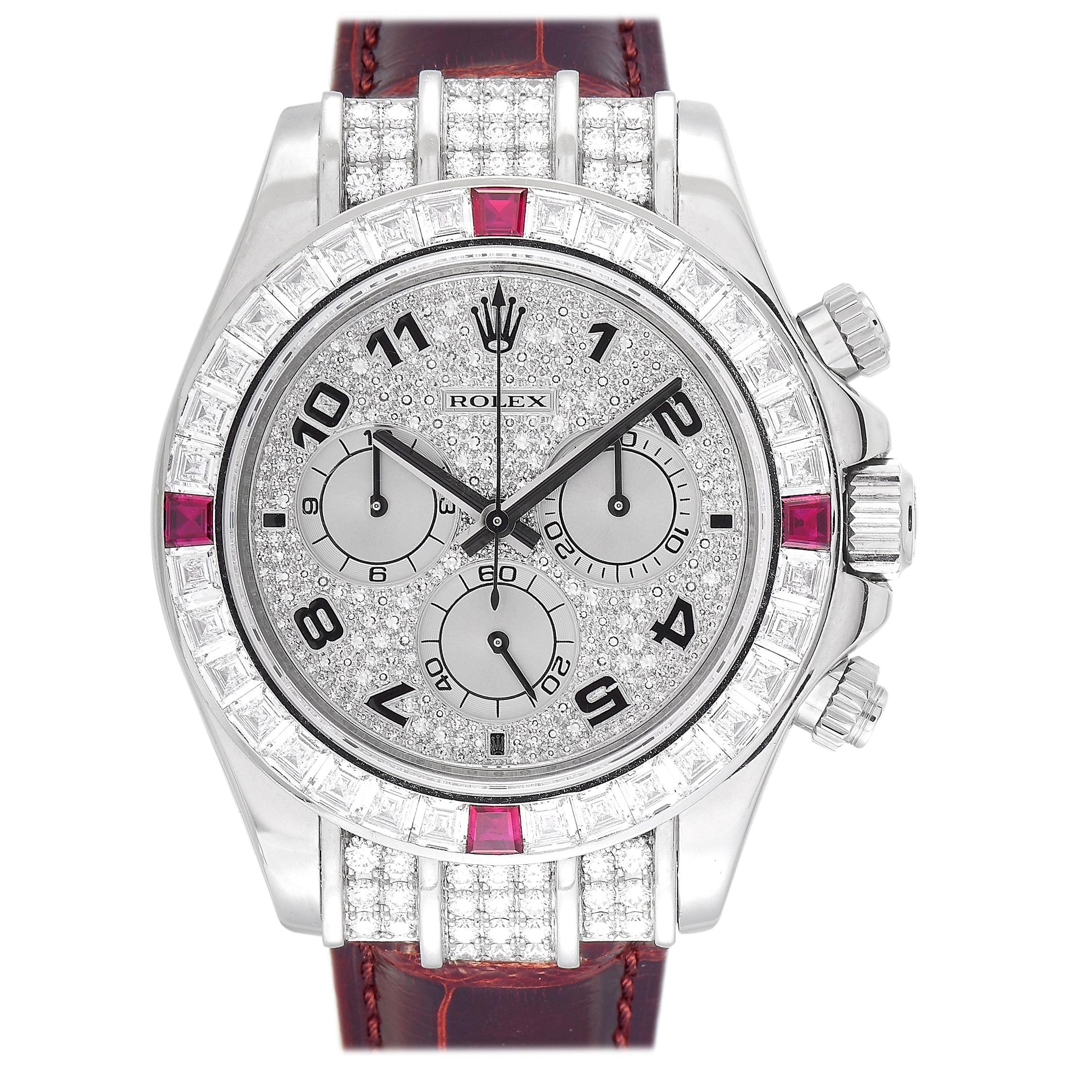 Rolex Cosmograph Daytona Diamond and Ruby Watch 116599 For Sale at 1stDibs