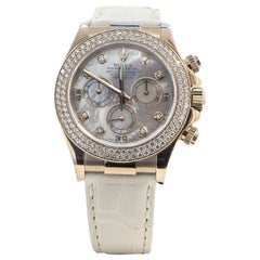 Rolex Cosmograph Daytona Factory 2-Row Diamonds MOP Dial 18 Karat Gold