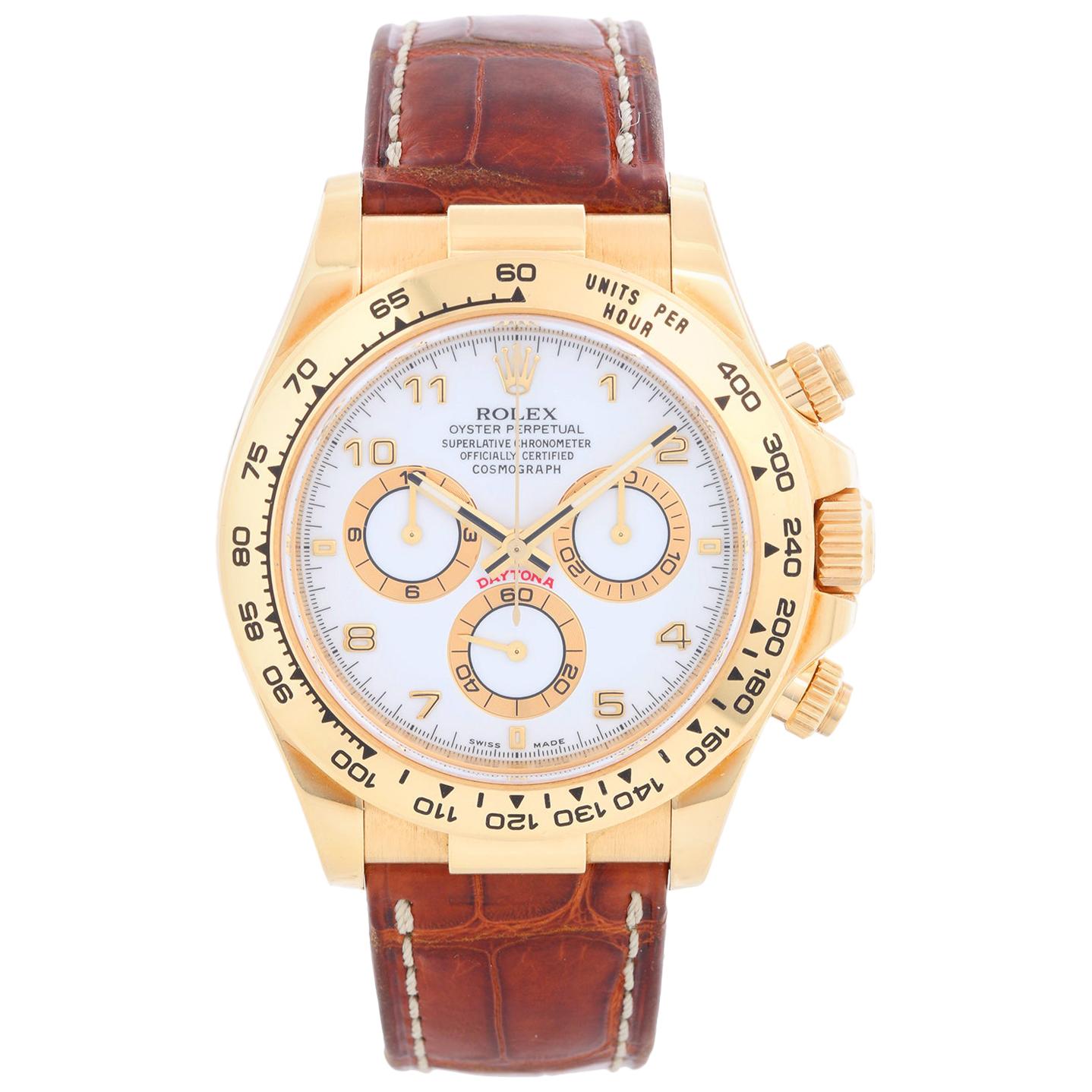 Rolex Cosmograph Daytona Men's 18 Karat Yellow Gold Watch 116518