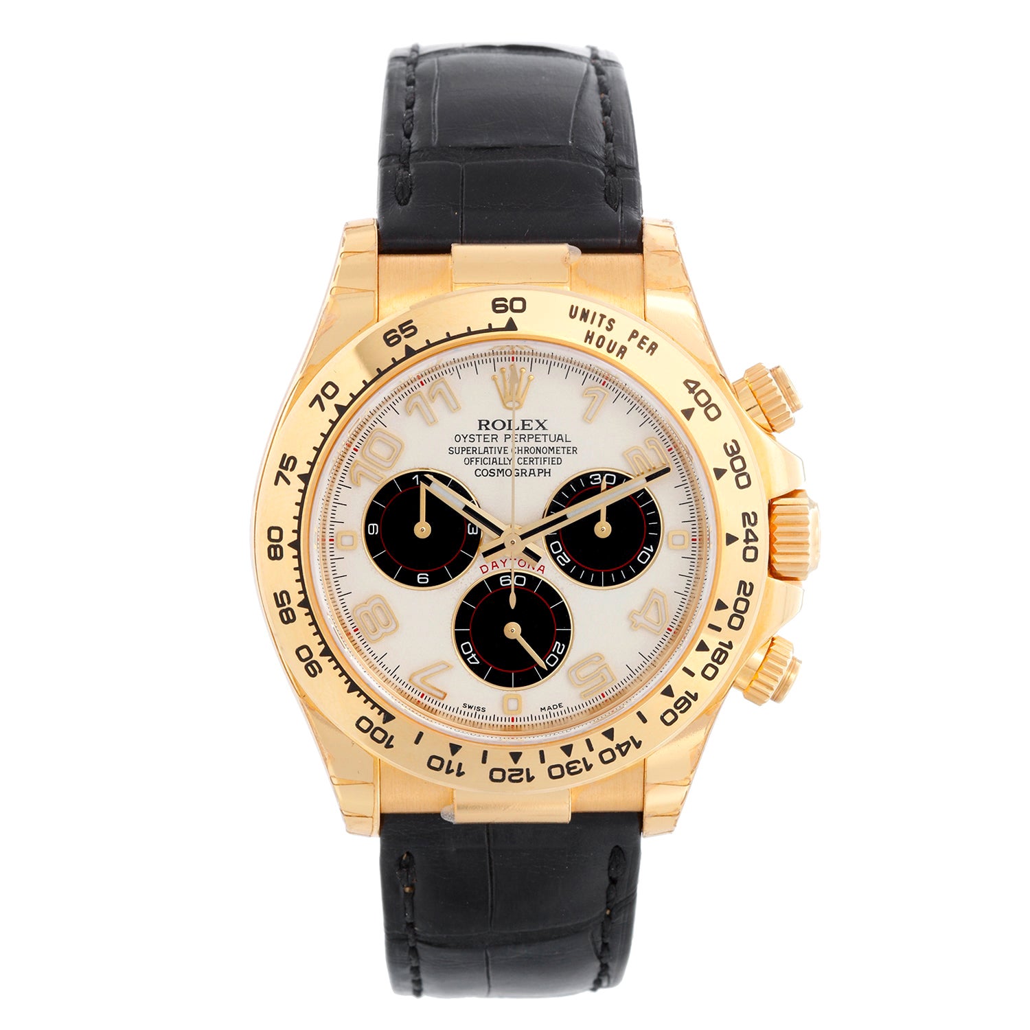 Rolex Cosmograph Daytona Men
s 18k Yellow Gold Watch 116518