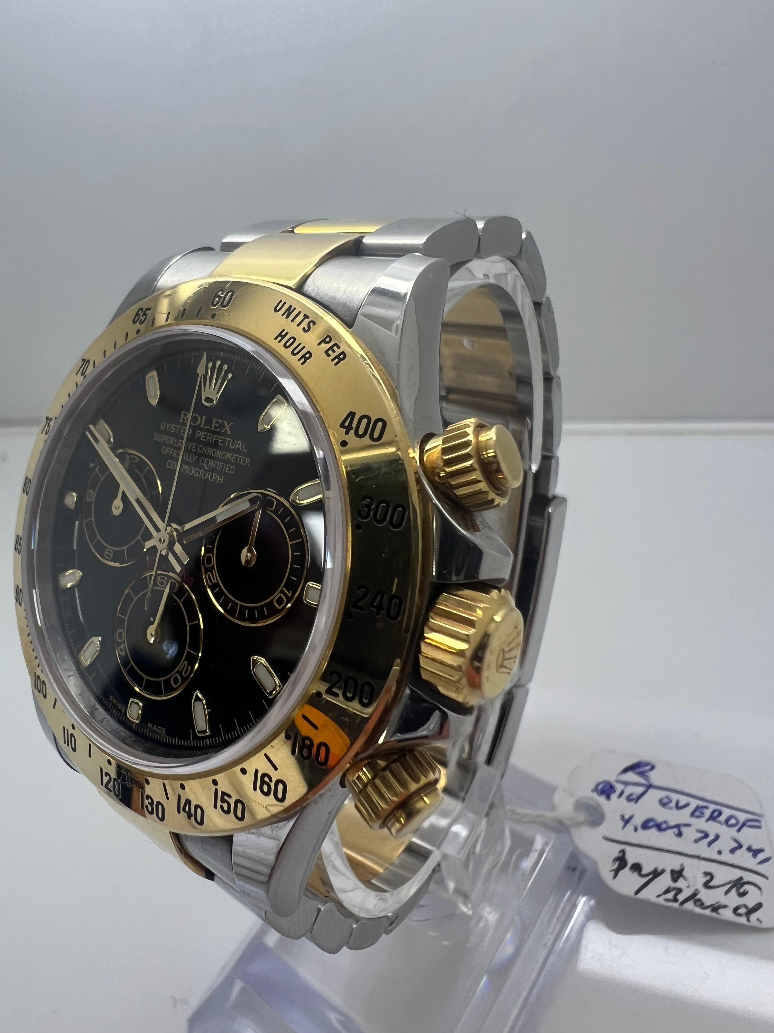 Rolex Cosmograph Daytona Men's Black Watch - 116503

Two tone yellow gold

Excellent condition

not polished

no box or papers

2 year warranty on movement

Free overnight shipping

Shop with confidemce 

Evita Diamonds