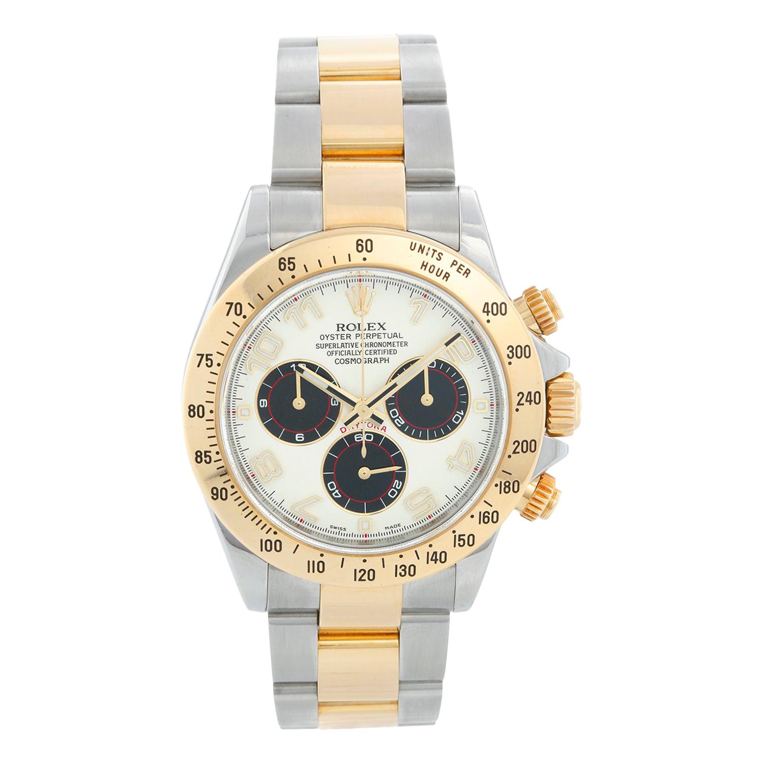 Rolex Cosmograph Daytona Men's Steel and Gold Watch 116523 Panda Dial
