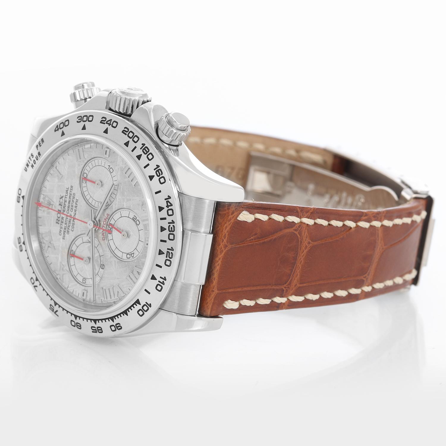 Rolex Montre Cosmograph Daytona en or blanc avec cadran en météorite pour hommes 116519 Excellent état à Dallas, TX