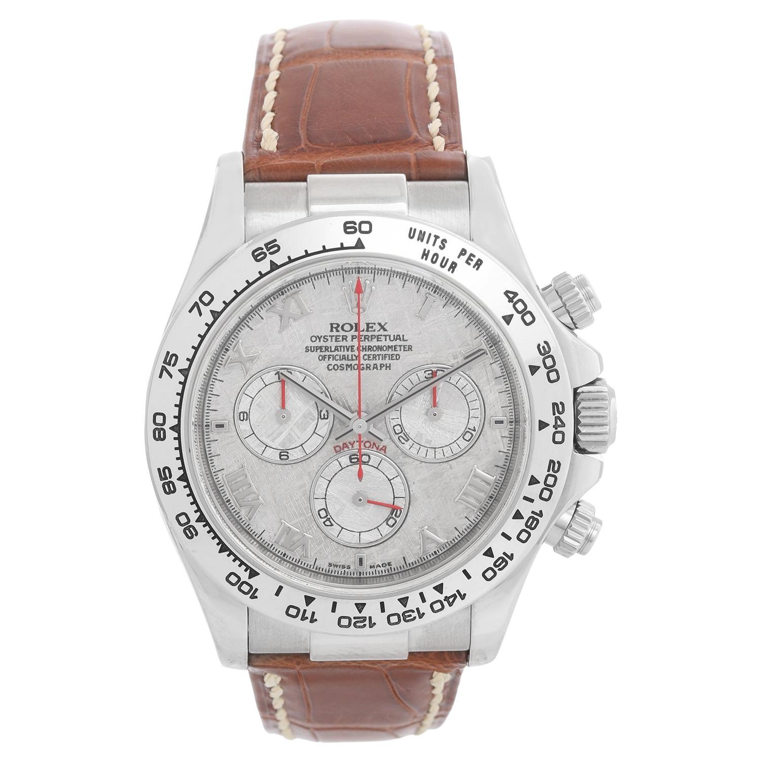 Rolex Cosmograph Daytona Men's White Gold Watch Meteorite Dial 116519 For Sale