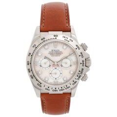 Rolex Cosmograph Daytona Men's White Gold Watch Mother of Peral Dial 16519