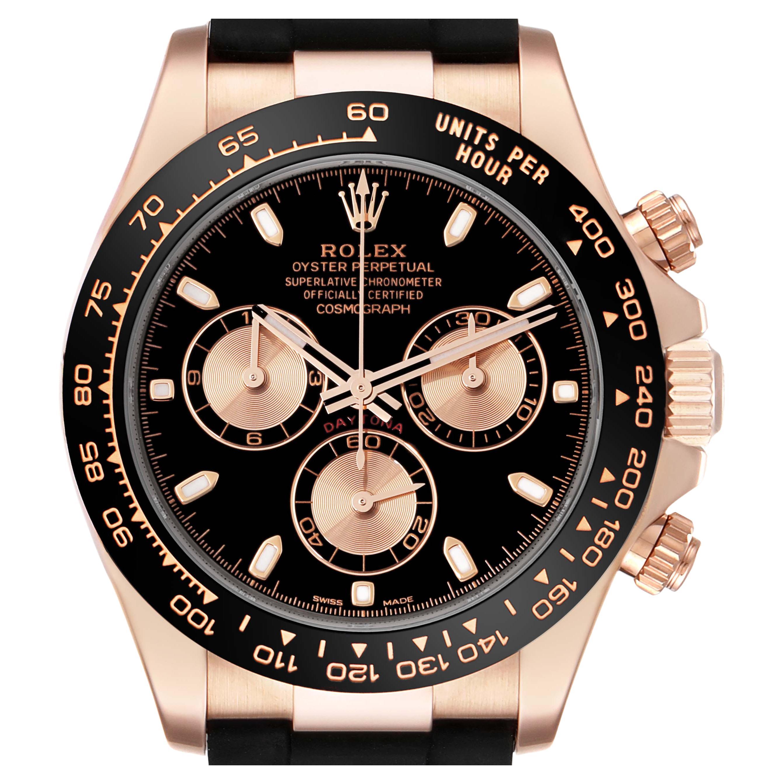 Rolex Cosmograph Daytona Oysterflex Rose Gold Mens Watch 116515 Box Card