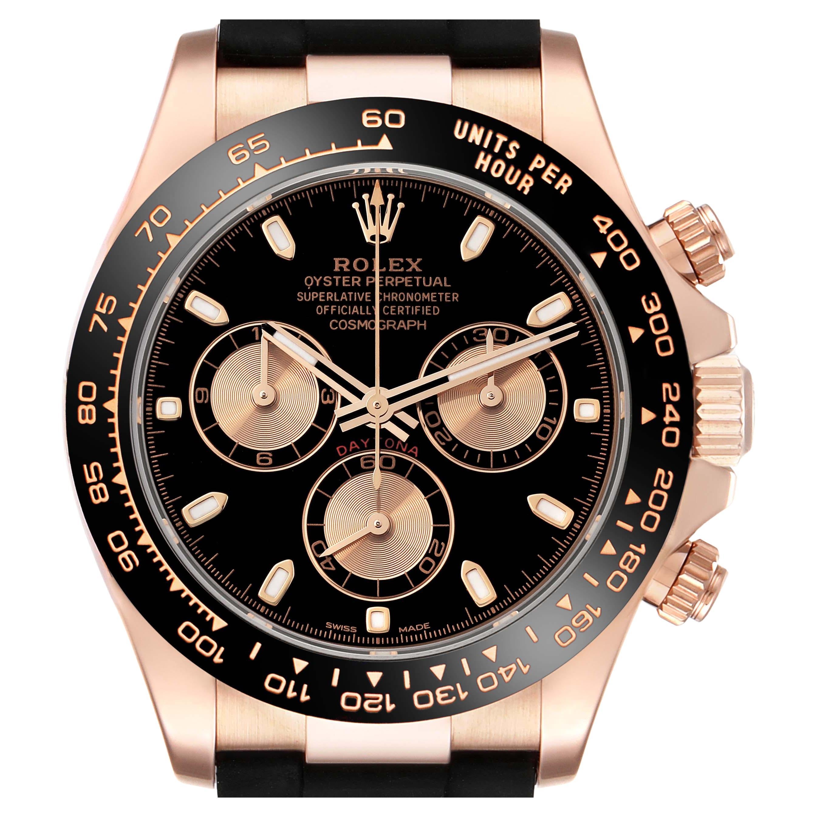 Rolex Cosmograph Daytona Oysterflex Rose Gold Mens Watch 116515 Box Card