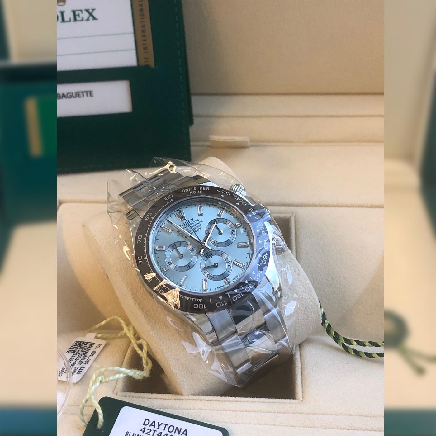 Rolex Cosmograph Daytona Platinum Ice Factory Blue Gem Index Dial Watch 116506 10