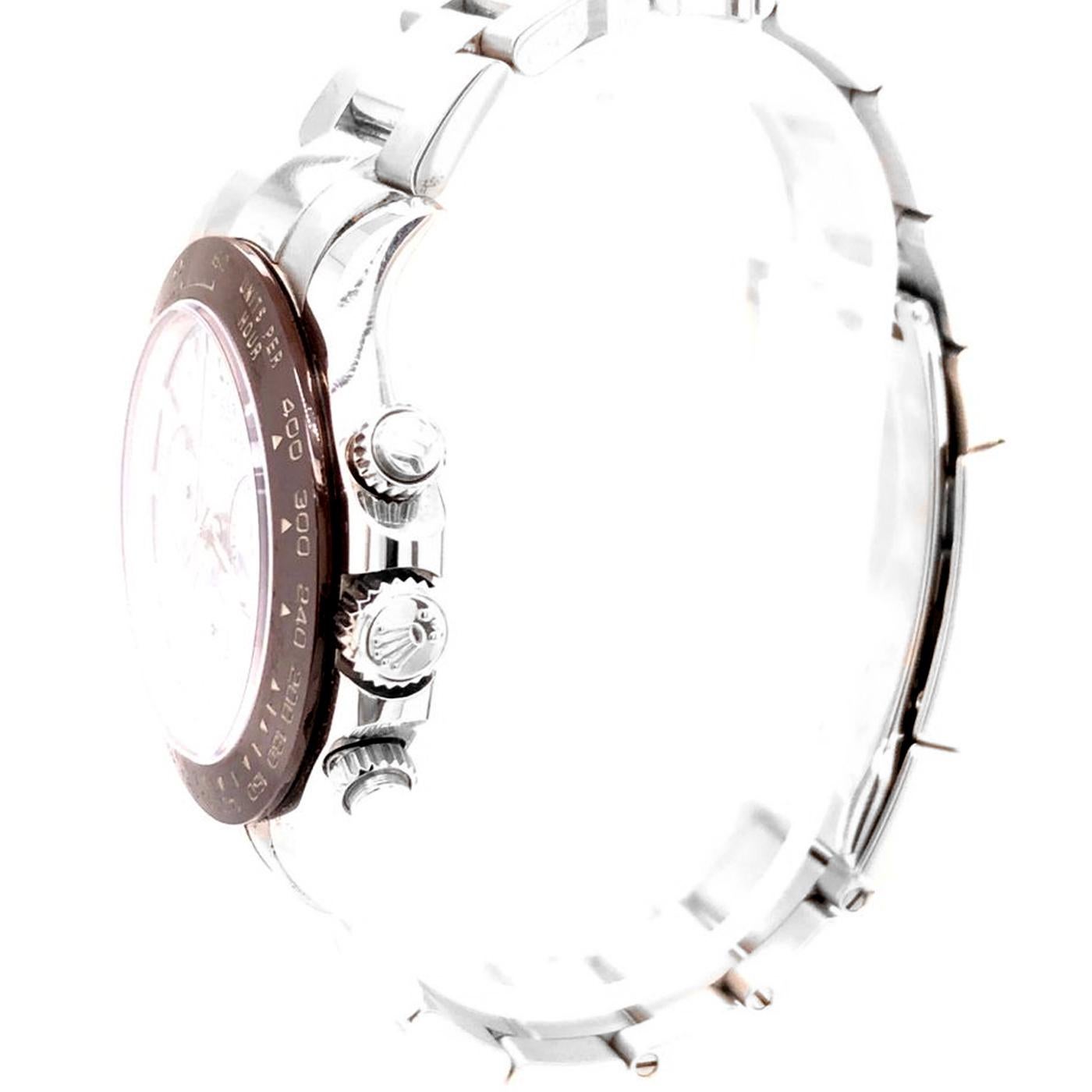 Women's or Men's Rolex Cosmograph Daytona Platinum Ice Factory Blue Gem Index Dial Watch 116506