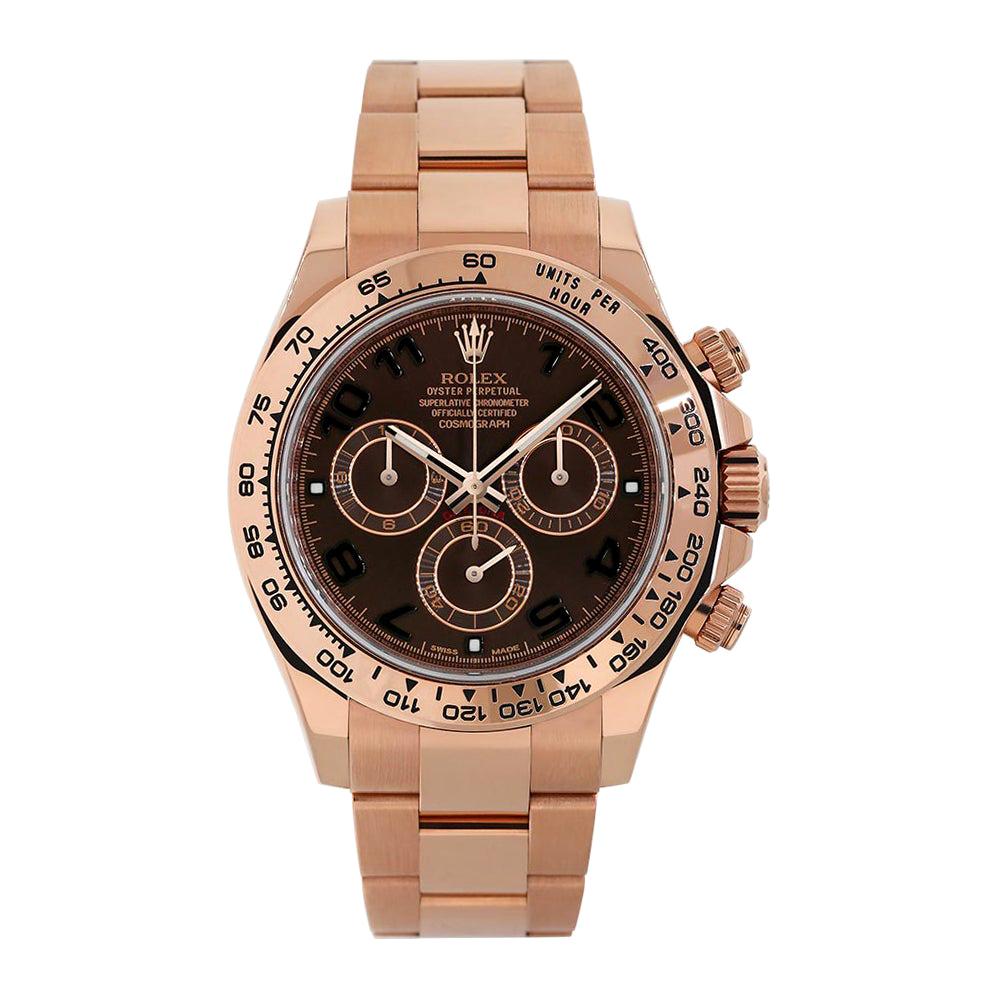 Rolex Cosmograph Daytona Rose Gold Chocolate Arabic Dial Watch 116505
