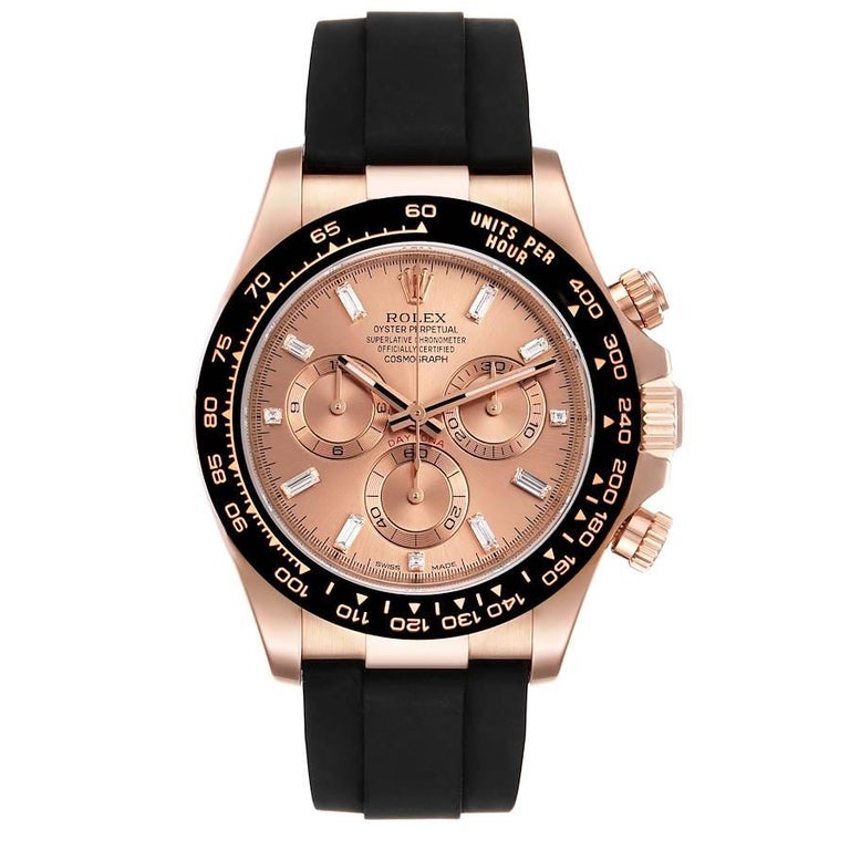 Rolex Cosmograph Daytona Rose Gold Everose Diamond Mens Watch 116515 ...