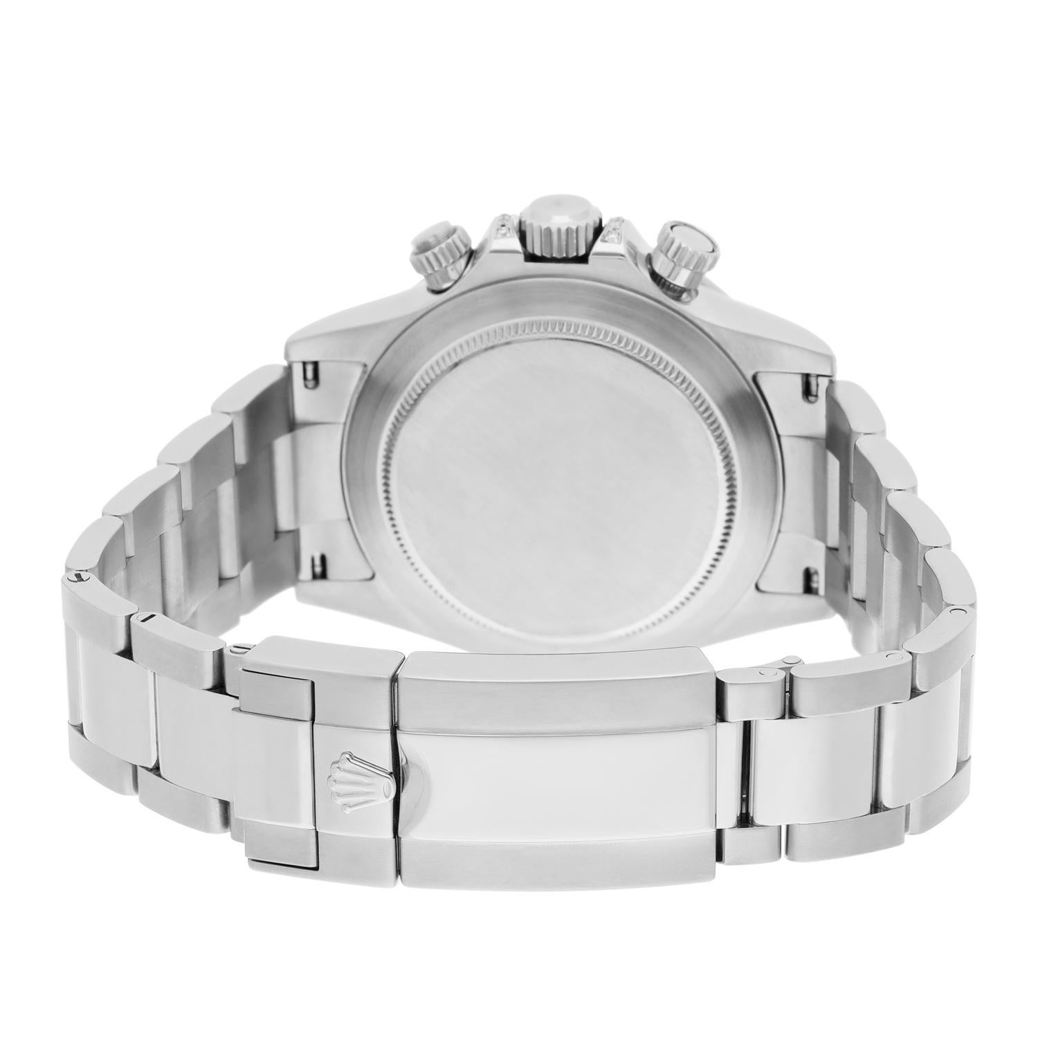 Rolex Cosmograph Daytona Stainless Steel Rainbow Diamond Watch 116520 Customized In Excellent Condition In New York, NY
