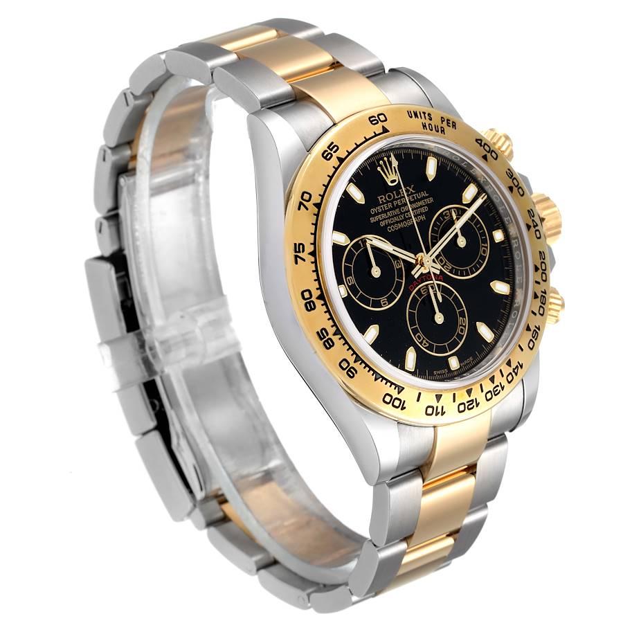 Rolex Cosmograph Daytona Steel Yellow Gold Black Dial Mens Watch 116503 In Excellent Condition In Atlanta, GA