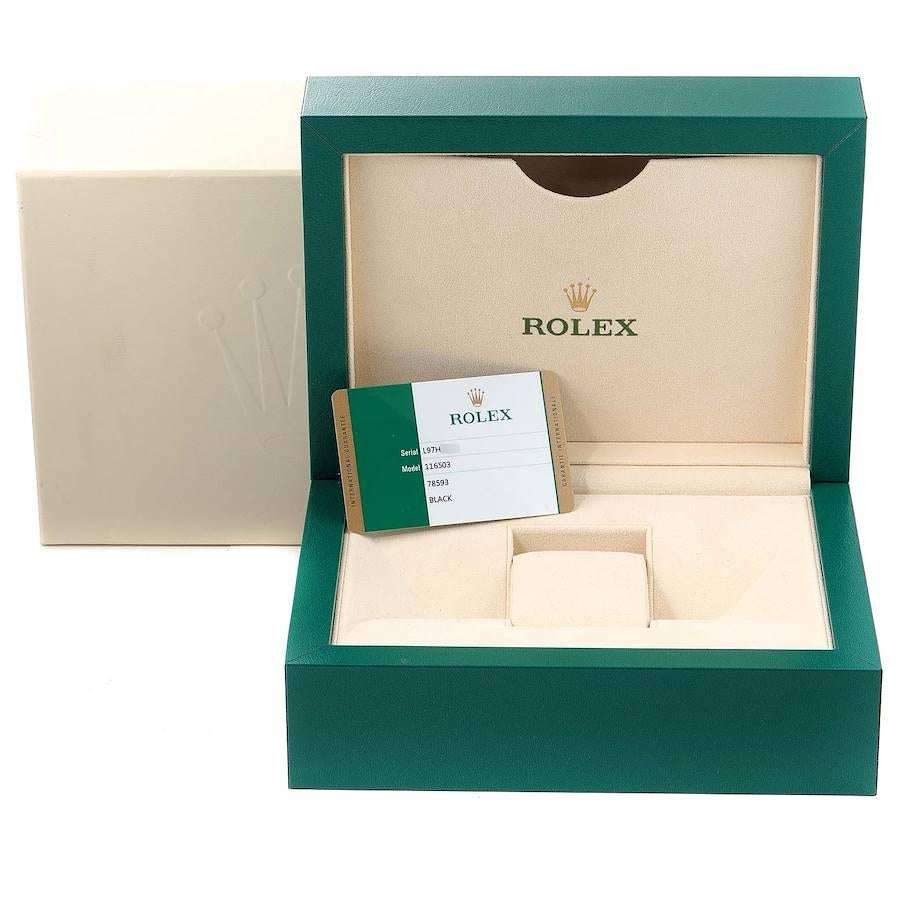 Rolex Cosmograph Daytona Steel Yellow Gold Black Dial Watch 116503 Box Card For Sale 7