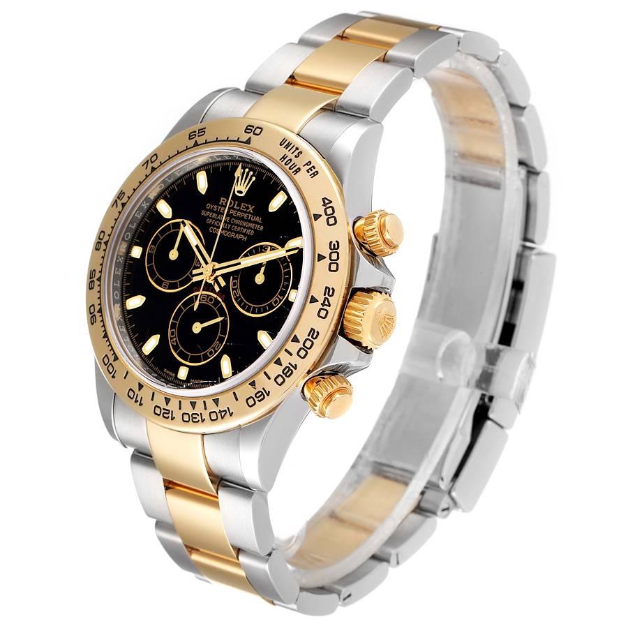 Rolex Cosmograph Daytona Steel Yellow Gold Black Dial Watch 116503 Box Card In Good Condition For Sale In Atlanta, GA
