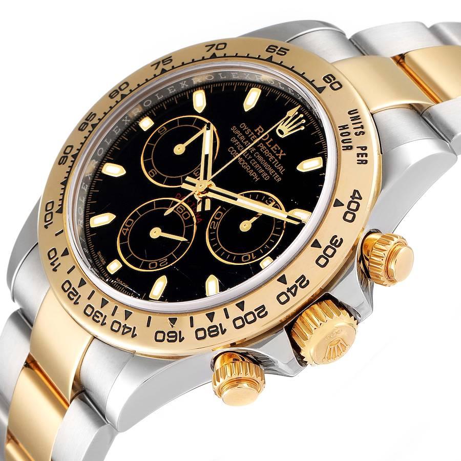 Men's Rolex Cosmograph Daytona Steel Yellow Gold Black Dial Watch 116503 Box Card For Sale