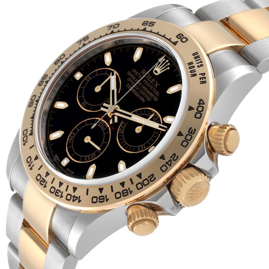 Rolex Cosmograph Daytona Steel Yellow Gold Black Dial Watch 116503 Box Card In Excellent Condition For Sale In Atlanta, GA