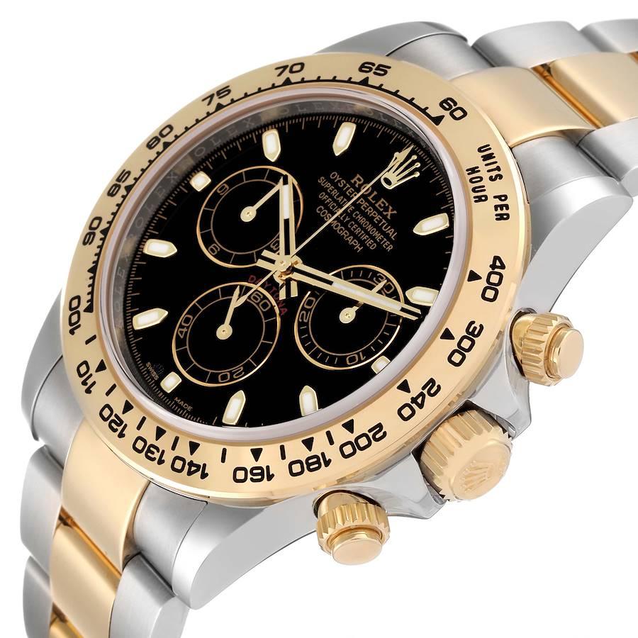 Rolex Cosmograph Daytona Steel Yellow Gold Black Dial Watch 116503 Box Card For Sale 1
