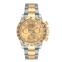 Rolex Cosmograph Daytona Steel Yellow Gold Diamond Dial Watch 116503 Box Card