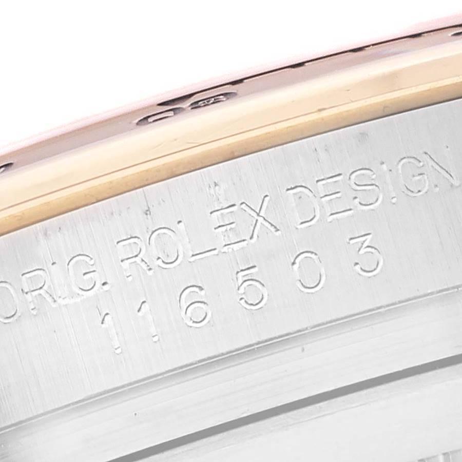 Men's Rolex Cosmograph Daytona Steel Yellow Gold Diamond Dial Watch 116503 Box Card