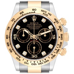 Rolex Cosmograph Daytona Steel Yellow Gold Diamond Mens Watch 116503 Box Card
