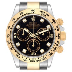 Rolex Cosmograph Daytona Steel Yellow Gold Diamond Mens Watch 116503 Box Card