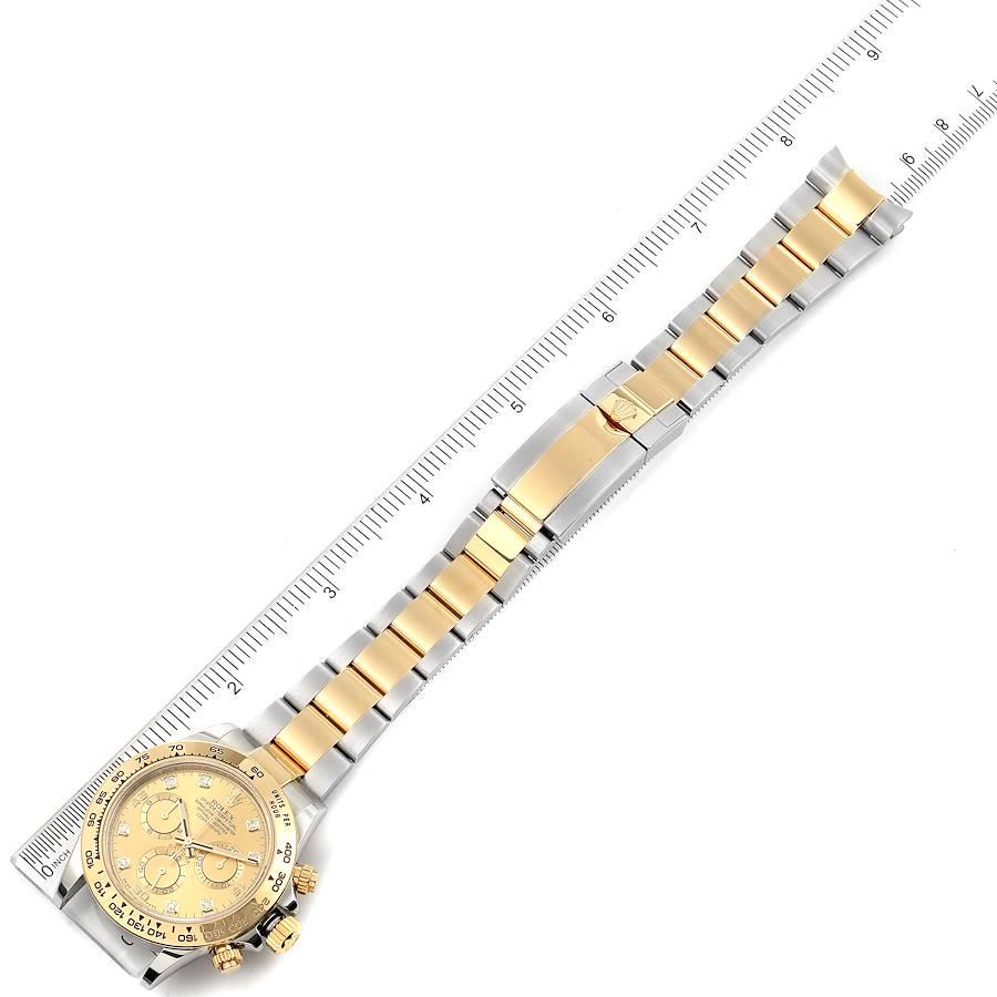 Rolex Cosmograph Daytona Steel Yellow Gold Diamond Watch 116503 Box Card For Sale 6