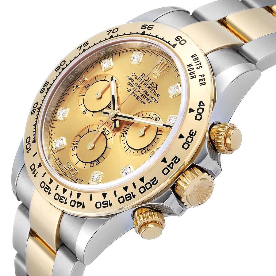 Rolex Cosmograph Daytona Steel Yellow Gold Diamond Watch 116503 Box Card For Sale 1