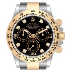 Rolex Cosmograph Daytona Steel Yellow Gold Diamond Watch 116503 Box Card
