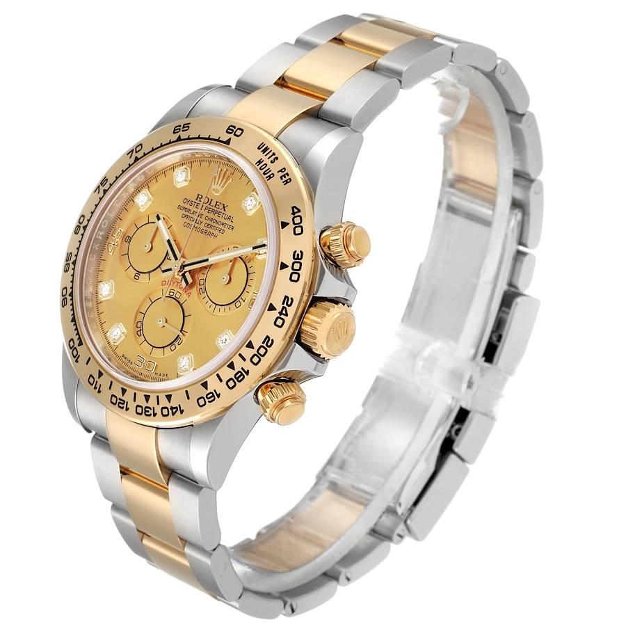 Men's Rolex Cosmograph Daytona Steel Yellow Gold Diamond Watch 116503
