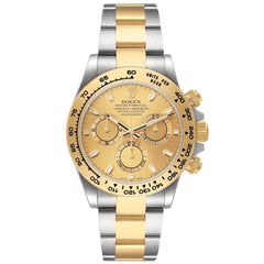 Rolex Cosmograph Daytona Steel Yellow Gold Mens Watch 116503 Box Card