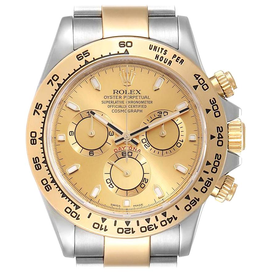 Rolex Cosmograph Daytona Steel Yellow Gold Men's Watch 116503 Box Card For Sale