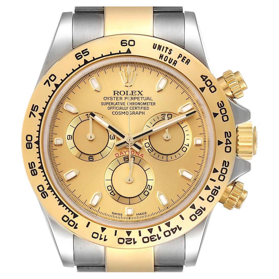 Rolex Cosmograph Daytona Steel Yellow Gold Mens Watch 116503 Box Card