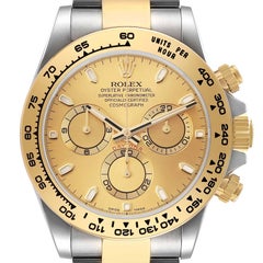 Rolex Cosmograph Daytona Steel Yellow Gold Mens Watch 116503 Box Card