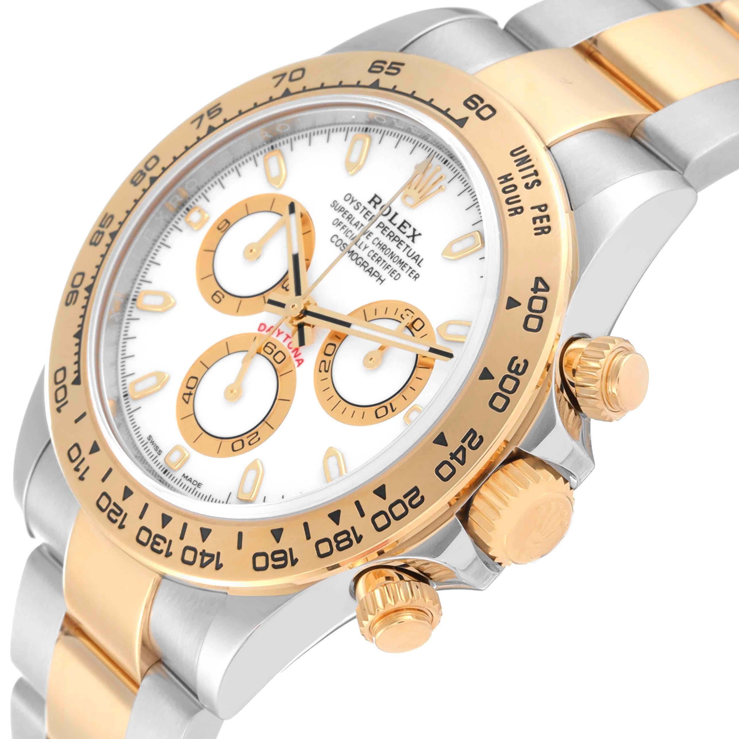 Rolex Cosmograph Daytona Steel Yellow Gold White Dial Mens Watch 116503 In Excellent Condition In Atlanta, GA