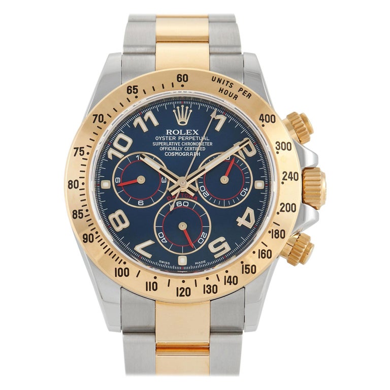 Rolex Cosmograph Daytona Two-Tone Blue Dial Watch 116523 at 1stDibs |  daytona two tone blue dial, blue face daytona, rolex cosmograph daytona blue
